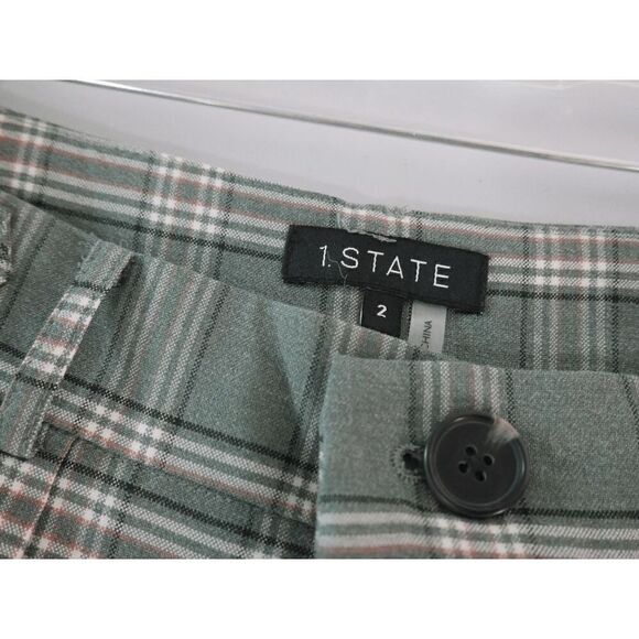 1.STATE Women's Summer Plaid Pleated Rolled-Cuff Shorts 2 - Picture 7 of 10
